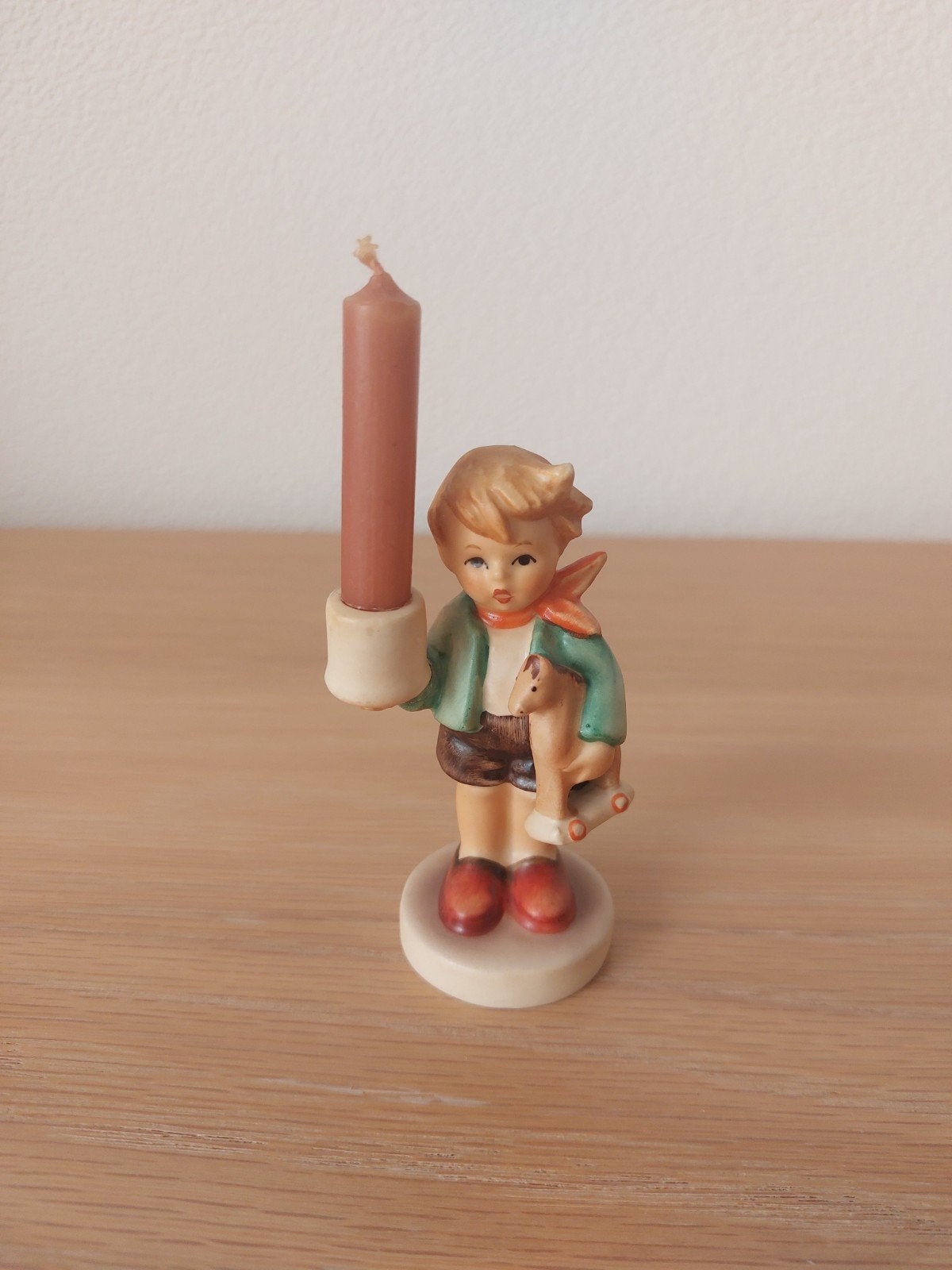 Vintage Goebel Hummel Kandelaar Jongen met Schommelpaard, Ophalen, Gebruikt, Meerkleurig, Overige merken