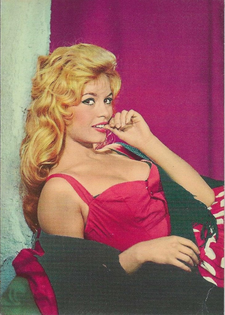 Filmsterren ansichtkaart Brigitte Bardot, Verzamelen, Verzenden, 1940 tot 1960, Ongelopen, Sterren en Beroemdheden