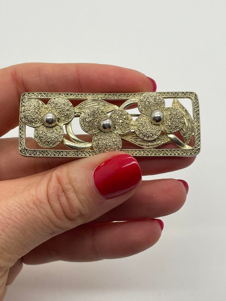 D15 Prachtige zilveren broche Theodor Fahrner, Ophalen of Verzenden, Zilver, Broche