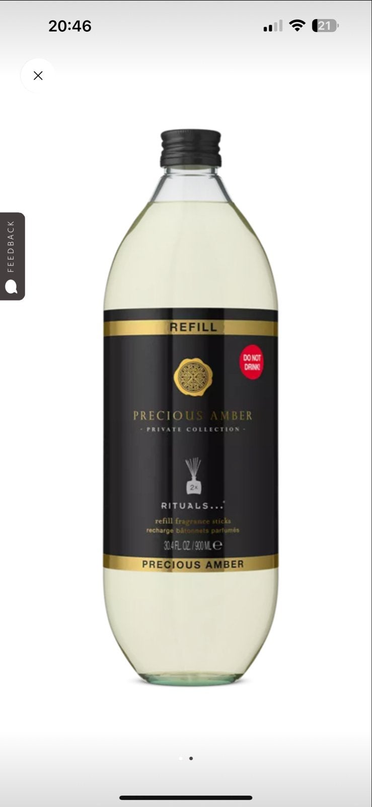 Rituals Precious Amber Navulling Geurstokjes 900ml, Huis en Inrichting, Ophalen of Verzenden, Nieuw, Geel, Glas