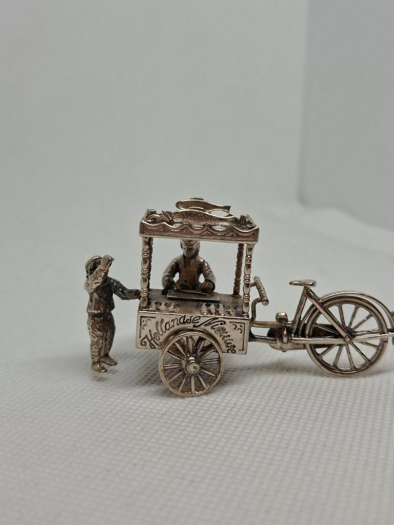 Zilveren miniatuur haringkar, Antiek en Kunst, Ophalen of Verzenden, Zilver