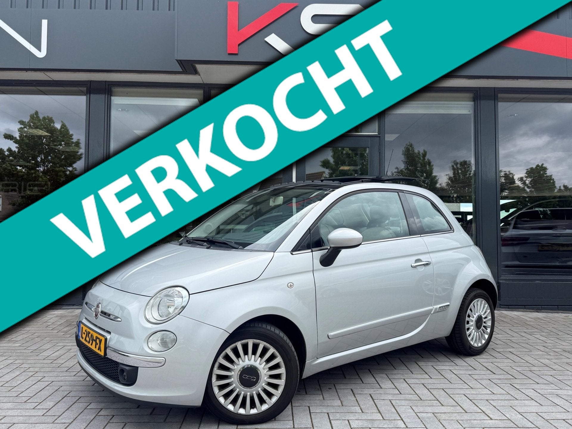 Fiat 500 1.2 Elektrisch Panoramadak Automaat Airco Nieuwe ap, Auto's, Fiat, Euro 5, Stof, Gebruikt, 1242 cc