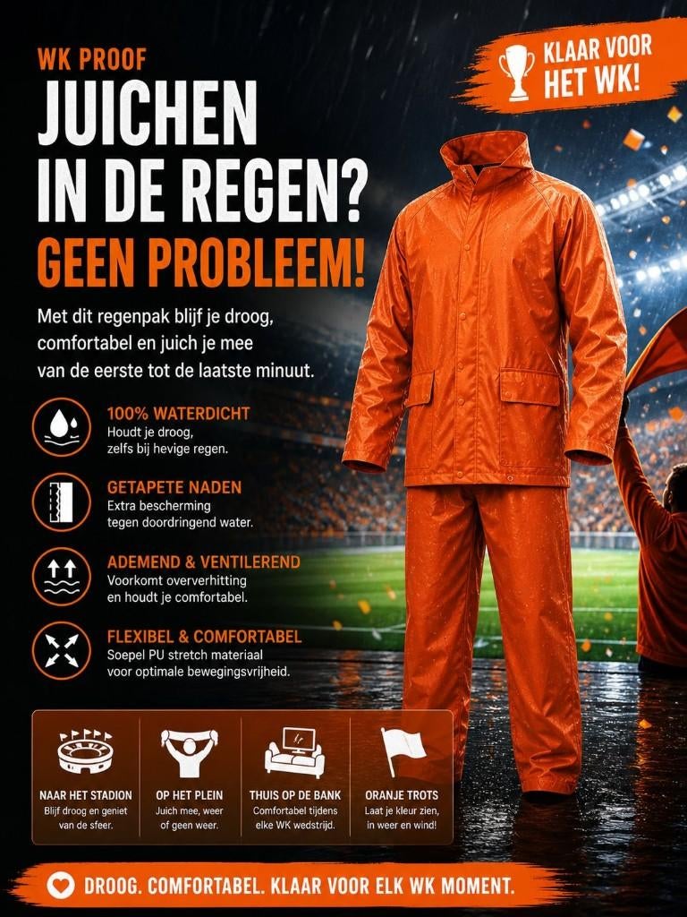 Nederlandselftal regenkleding, Sport en Fitness, Voetbal, Maat M, Verzenden, Nieuw, Set