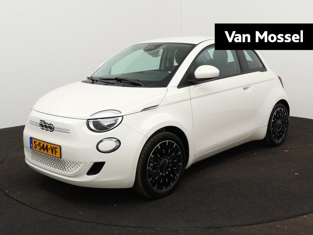 Fiat 500e Icon 42 kWh | Navigatie | Winterpack Stoelverwarmi, Auto's, Fiat, Stof, 4 stoelen, Wit, Origineel Nederlands