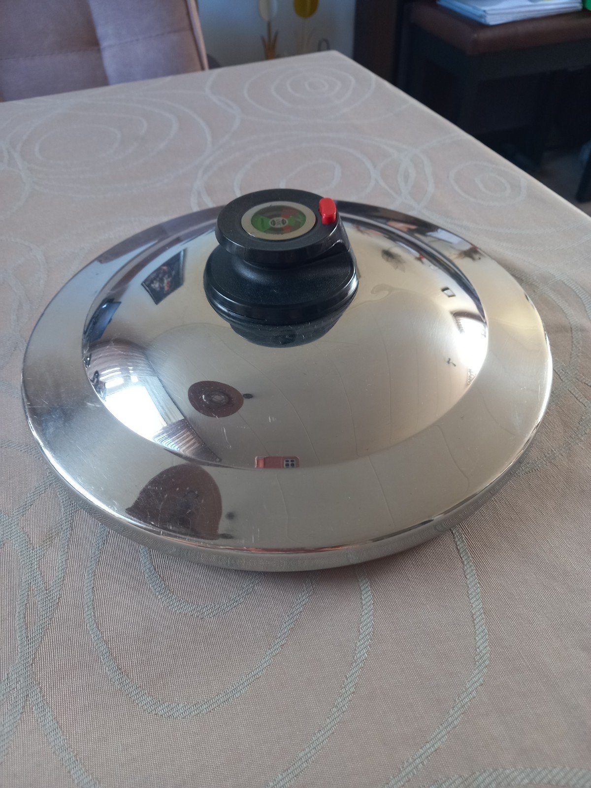 AMC secuquickdeksel 24 cm, Gebruikt, Pannenset, Ophalen of Verzenden, Rvs