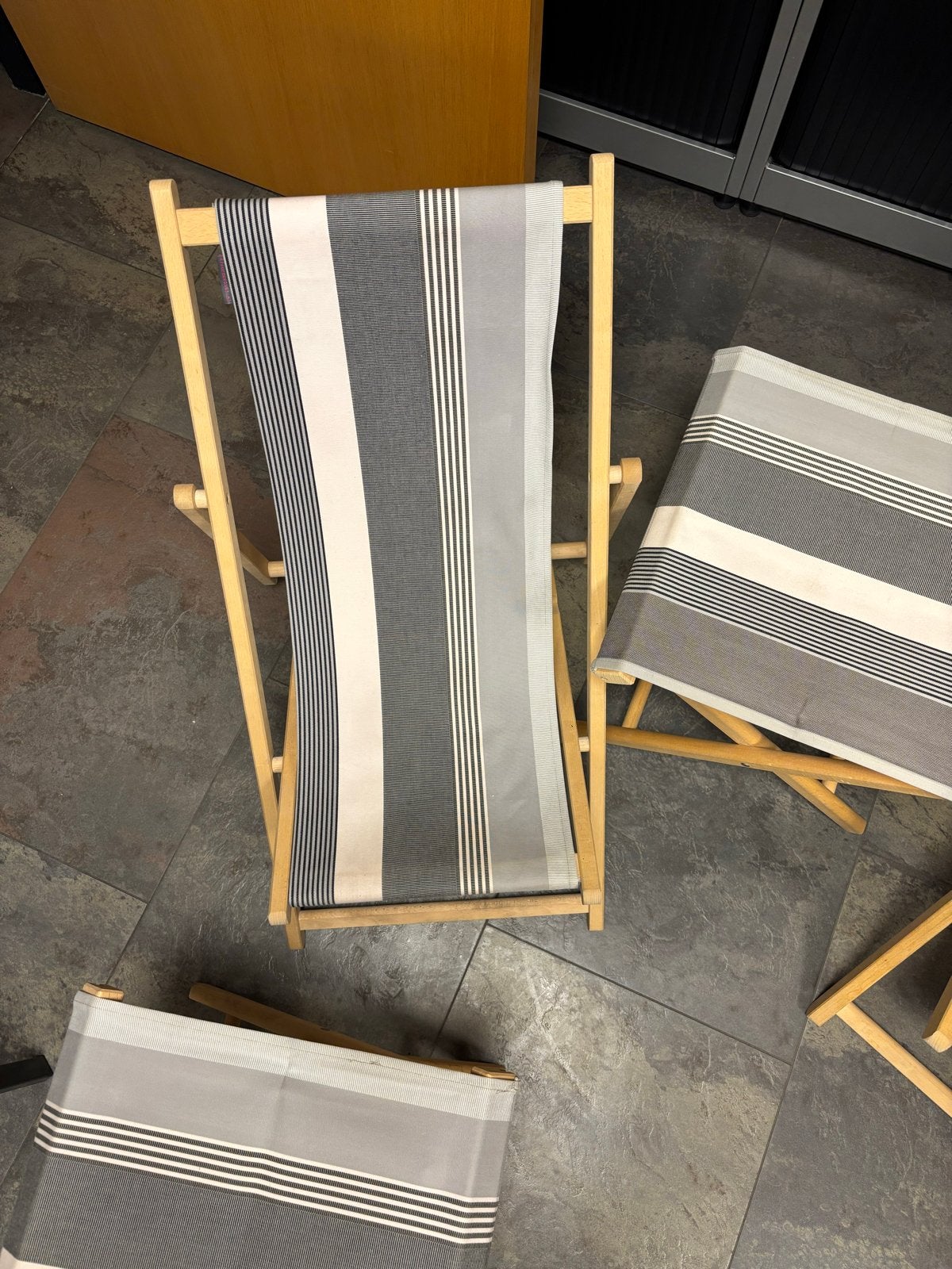 Set van 2 kinder strandstoelen en 2 krukjes, inklapbaar, Verzenden, Zo goed als nieuw, Hout, Inklapbaar