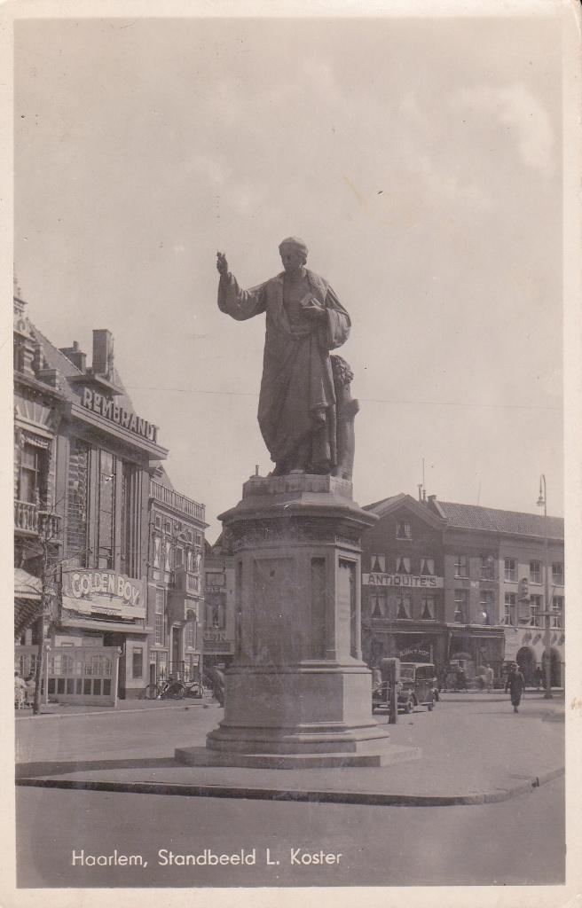00965 Haarlem - Standbeeld L. Koster - 1943, Verzenden, 1940 tot 1960, Ongelopen, Noord-Holland