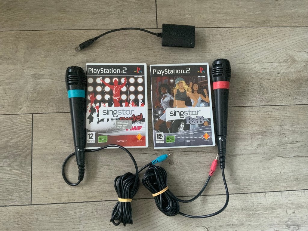 Playstation 2 Singstar Set - Spellen  + Microfoons PS2, Muziek, Ophalen of Verzenden, Zo goed als nieuw, 3 spelers of meer