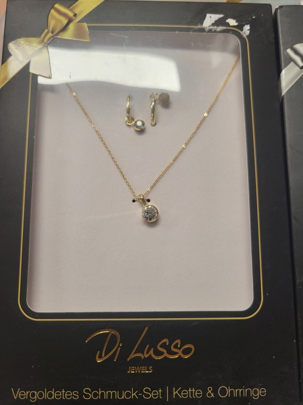 Di Lusso Jewels Verguld Sieraden Set - Ketting & Oorbellen, Met kristal, Overige materialen, Nieuw, Ophalen of Verzenden