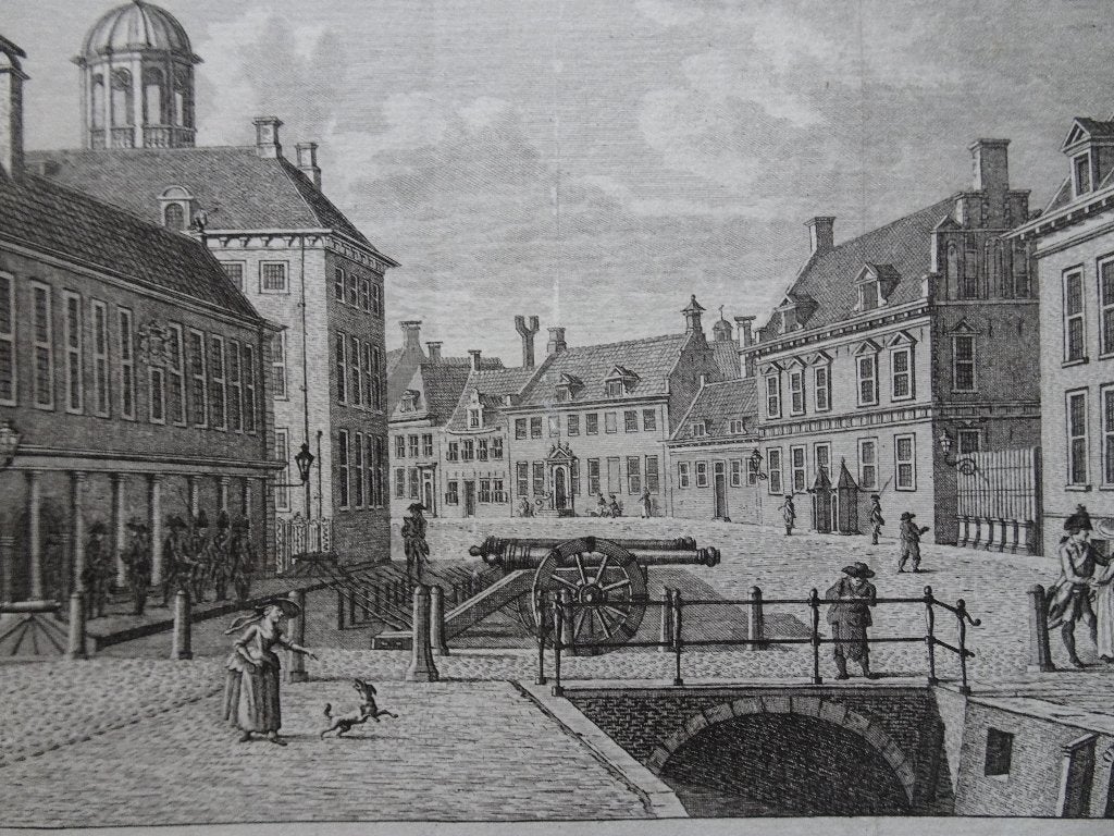 gravure stadhouder hof Leeuwarden Fletcher Bulthuis 1790, Verzenden, Stadsgezicht, Gravure, Origineel