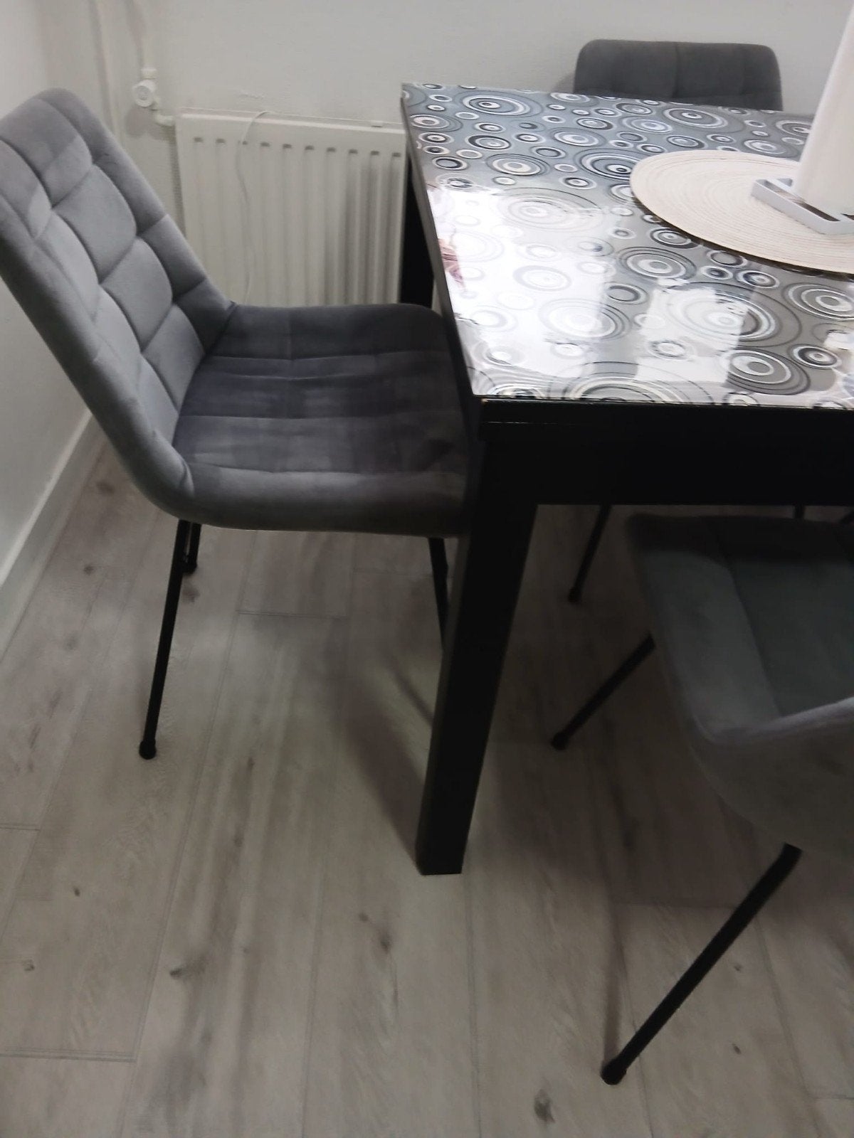 Mooie eetkamerstoelen met opvouwbare eettafel, Overige materialen, Gebruikt, Vierkant, 150 tot 200 cm