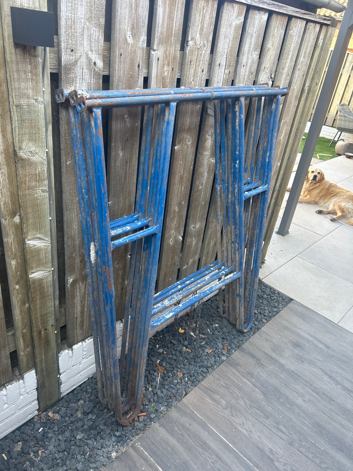 Steigerdelen schragen steigerbokken - 140cm hoog, 3 stuks, Ophalen of Verzenden, Gebruikt, Overige typen, Minder dan 2 meter