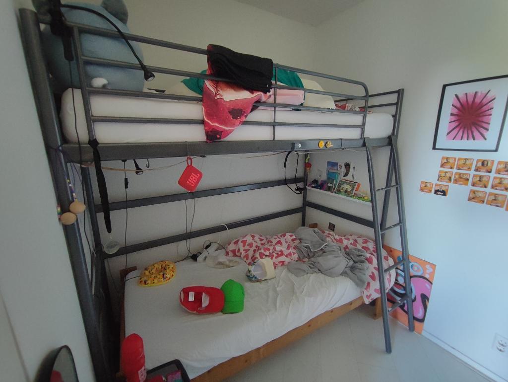 Hoogslaper Ikea Grijs 1pp - reeds gedemonteerd, Ophalen, Hoogslaper, Eenpersoons, 200 cm