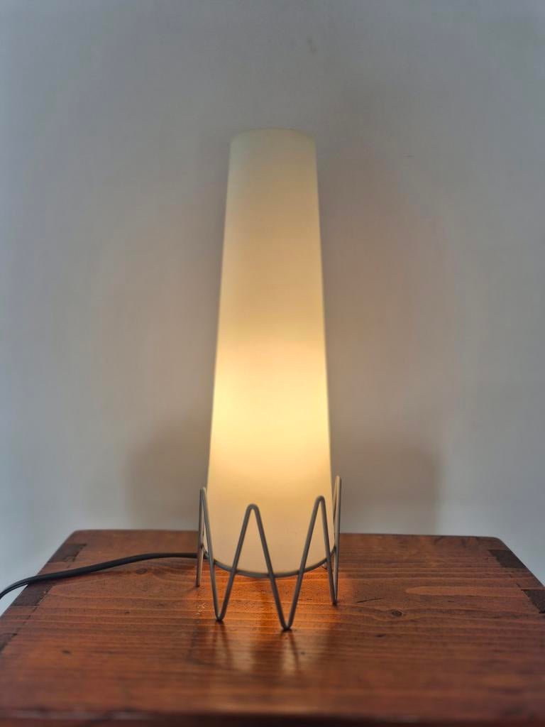 Vintage space age atomic glazen tafellamp, Onbekend, Ophalen of Verzenden, Glas, Onbekend