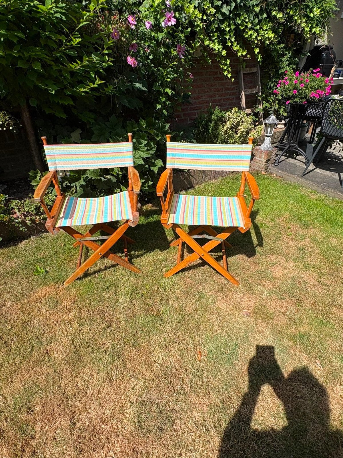 2 regisseurstoeltjes, Gebruikt, Stoel, Hout, Ophalen