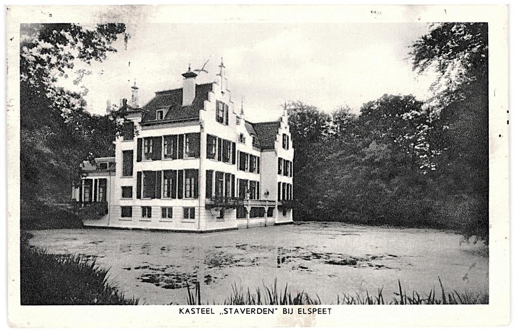 939212 Elspeet 1950 Kasteel Staverden Gelopen met postzegel
