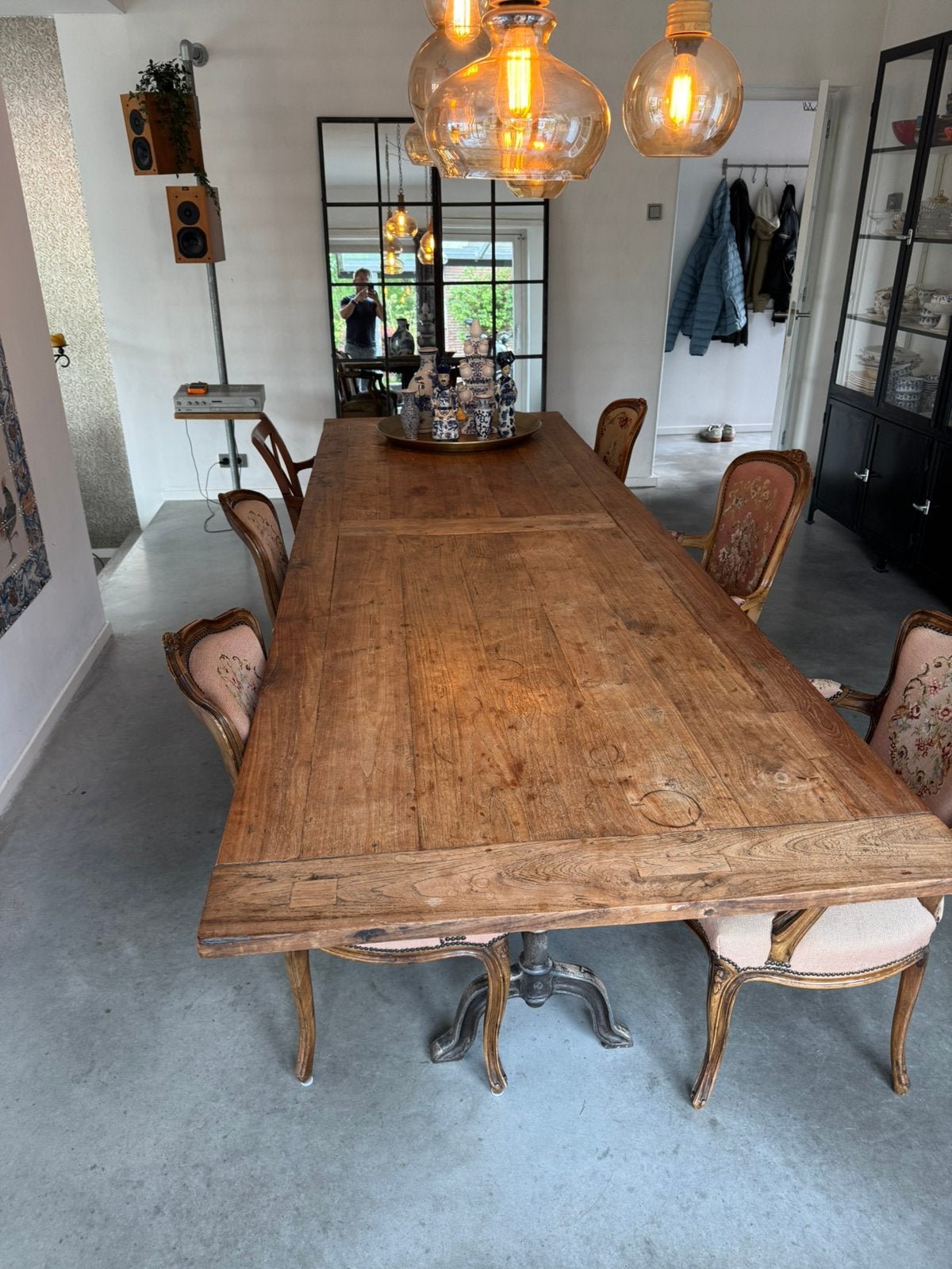 Teakhouten eettafel 300 x 100 cm, Huis en Inrichting, 200 cm of meer, Zo goed als nieuw, Rechthoekig, 50 tot 100 cm