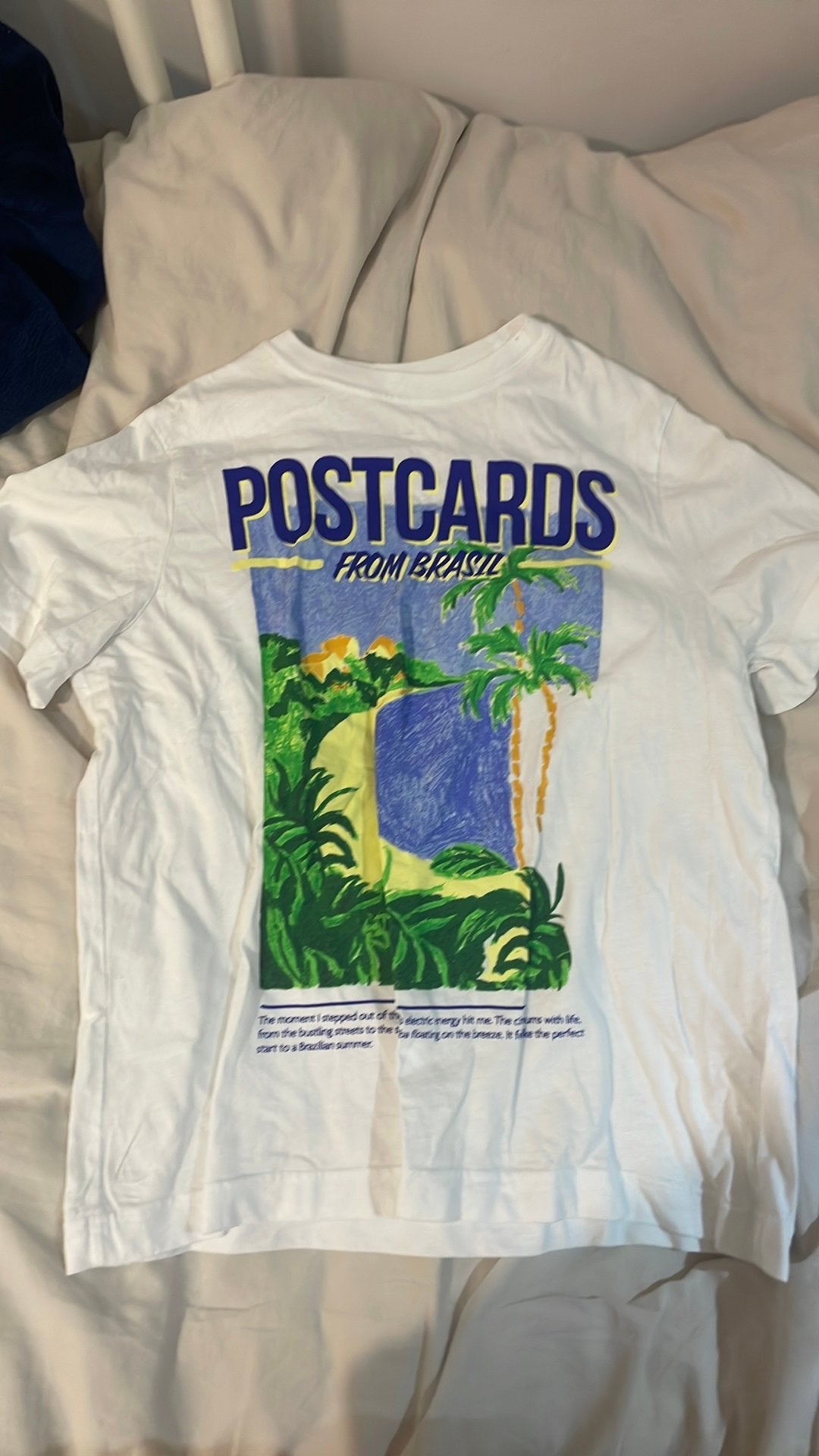 Wit T-shirt met plaatje, Kleding | Dames, Ophalen, Wit, Zo goed als nieuw, Korte mouw