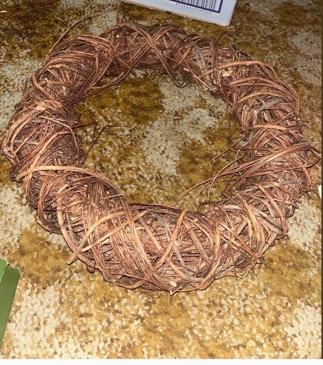 Rustieke decoratieve krans van natuurlijk materiaal, Ophalen of Verzenden, Gebruikt, Krans, Natuurlijk materiaal