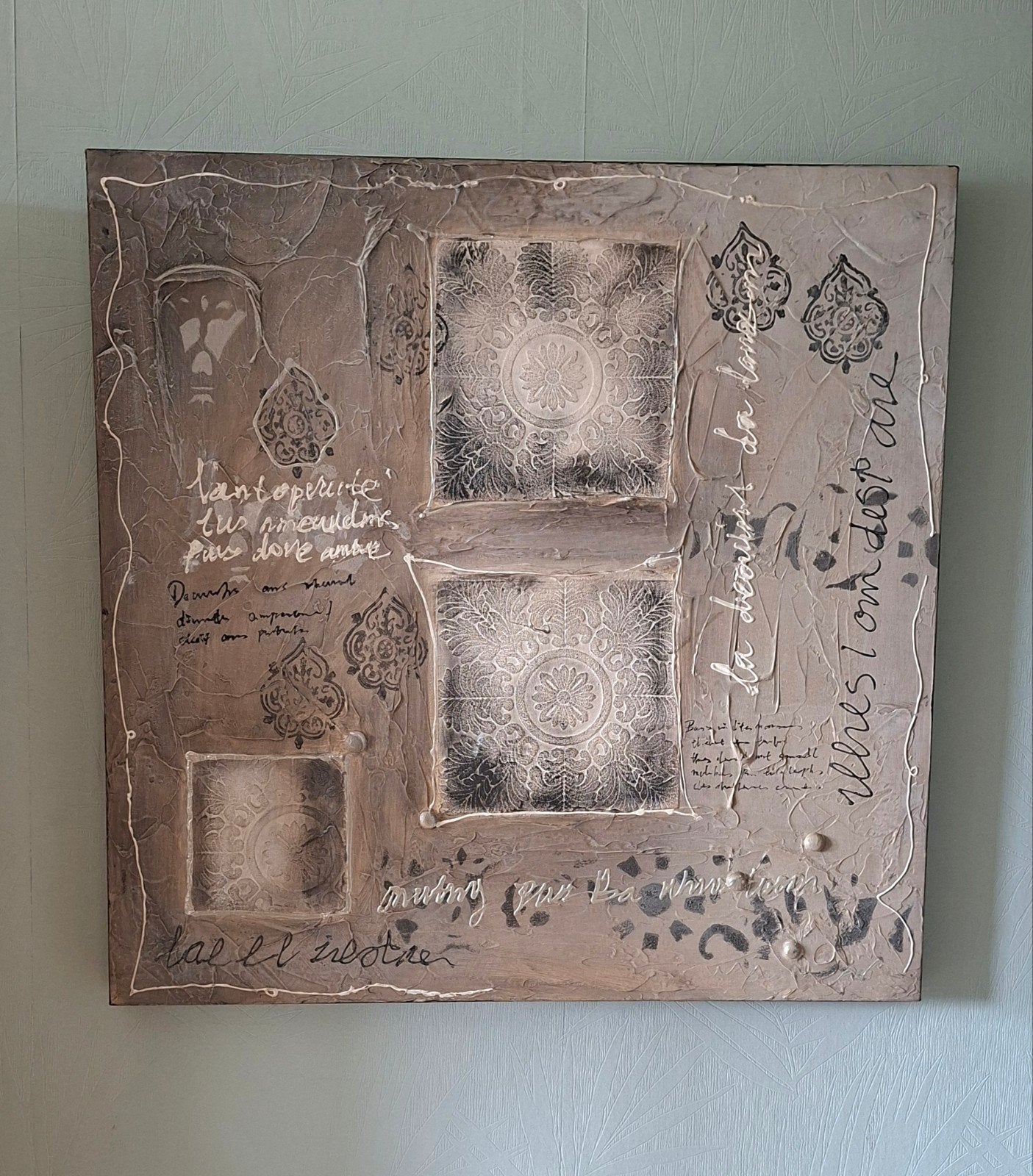 Abstract schilderij op canvas 80 x 80 cm, Ophalen of Verzenden