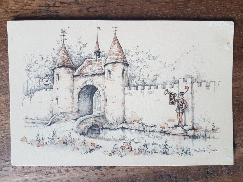 Ansichtkaart De Efteling Kaatsheuvel Anton Pieck Slotpoort, Verzamelen, Ansichtkaarten | Nederland, Ophalen of Verzenden, 1940 tot 1960