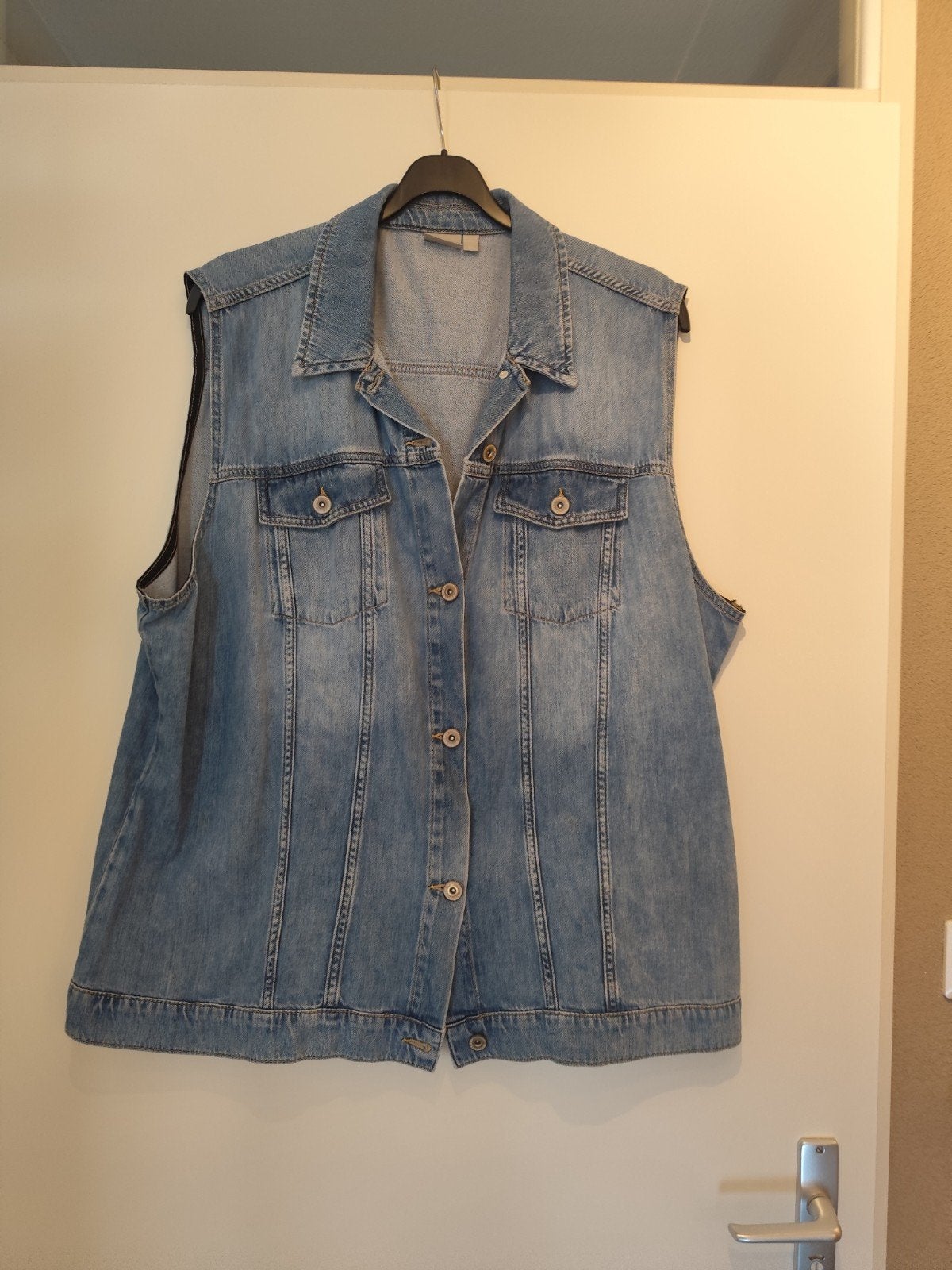 Spijker gilet mt 52, Ophalen of Verzenden, Zo goed als nieuw, Maat 46/48 (XL) of groter, Blauw