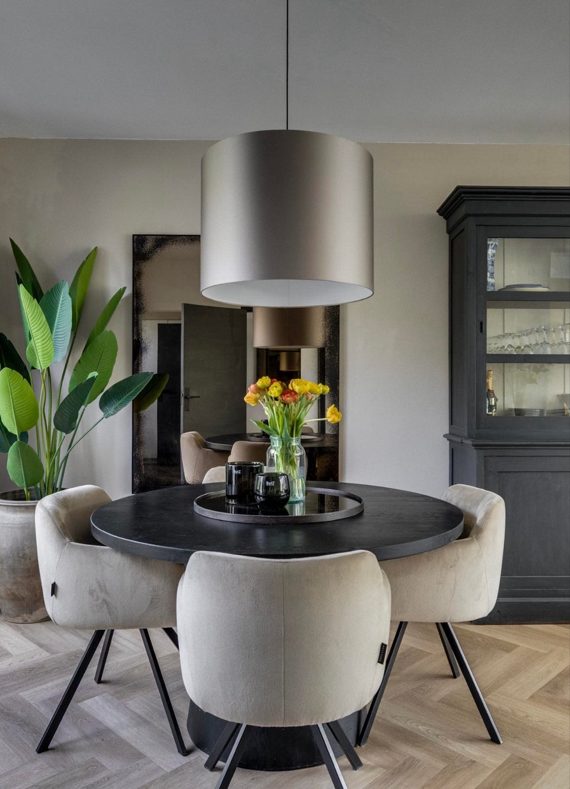 Eiken eettafel met 4 stoelen - complete set, Huis en Inrichting, Tafels | Eettafels, Ophalen, Zo goed als nieuw, Vier personen