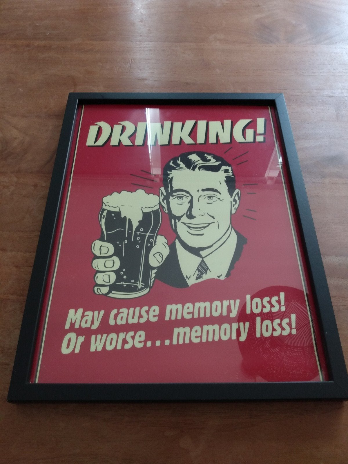 Leuke posters in lijsten. Drinking! Memory loss, Ophalen, Zo goed als nieuw