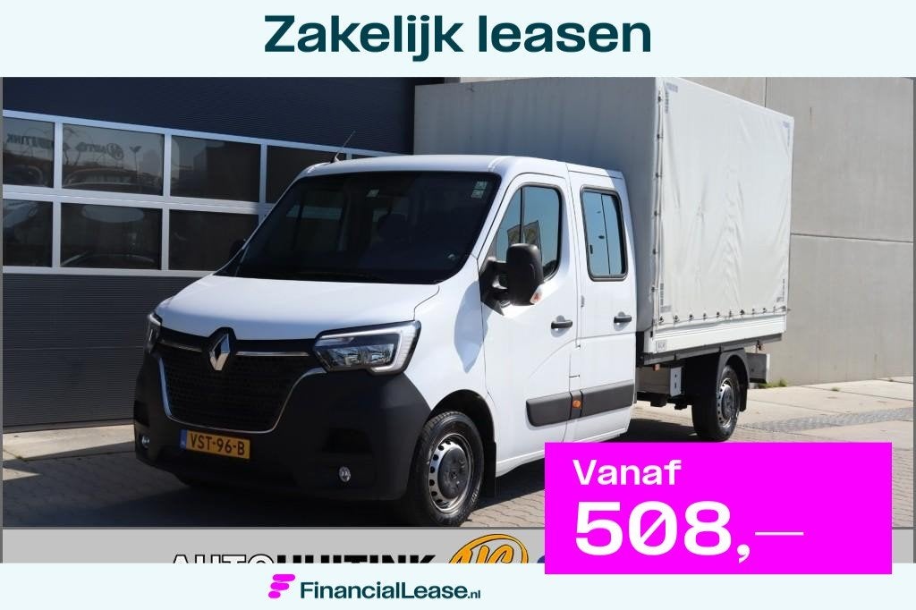 Renault Master 2.3 DCI145 pk Pick Up Dub Cabine met huifopbo, Gebruikt, 4 cilinders, Renault, 7 stoelen