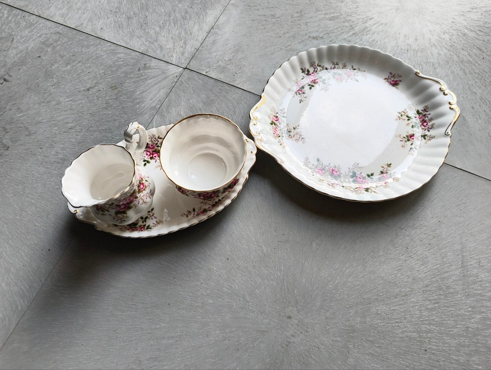 Royal Albert Lavender Rose Melkkan, Suikerpot en Schaal, Ophalen of Verzenden