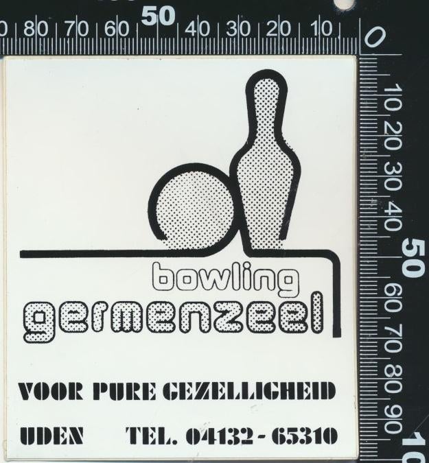 Sticker: Bowling Germenzeel - Uden, Ophalen of Verzenden, Zo goed als nieuw, Bedrijf of Vereniging
