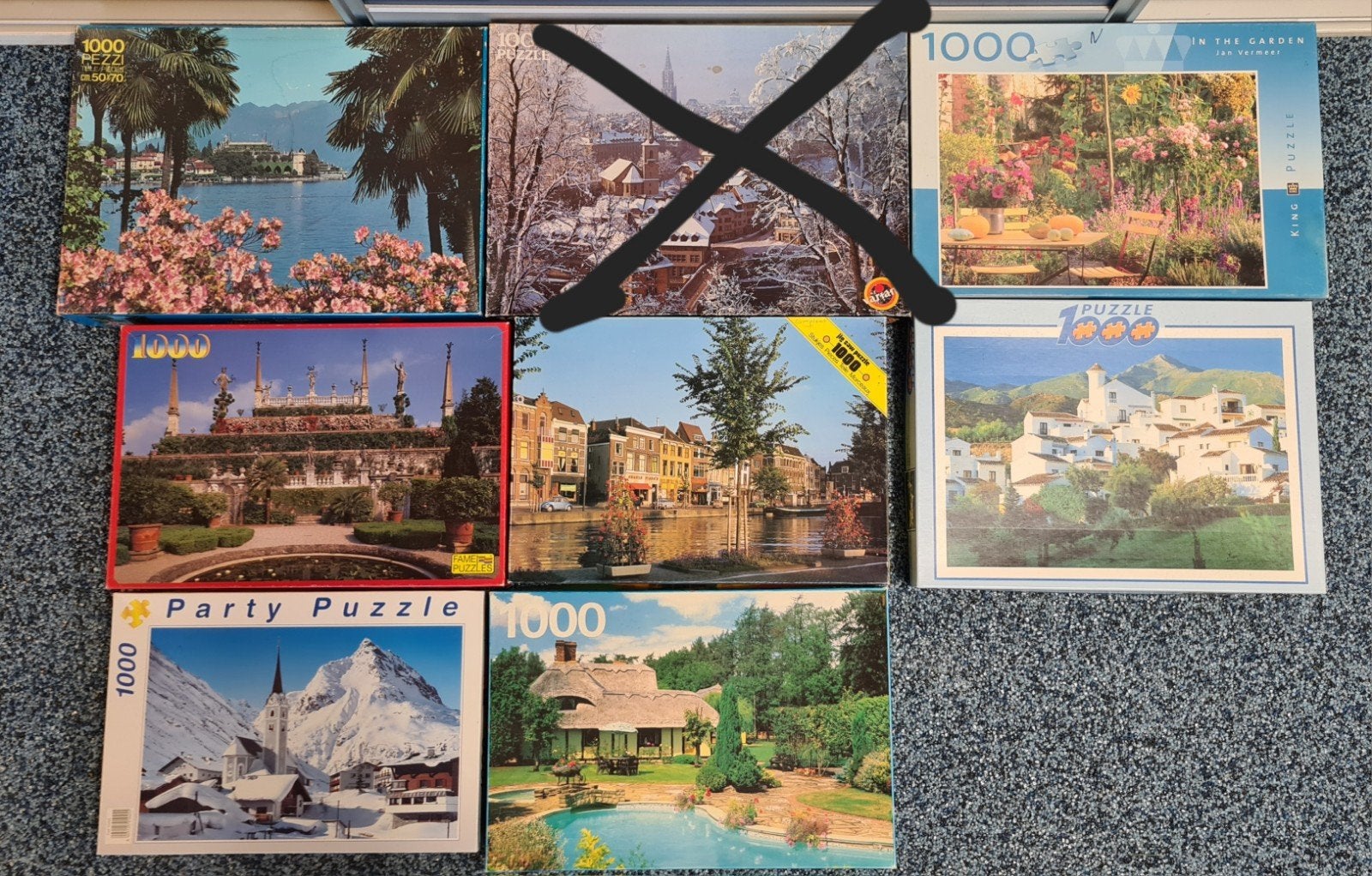 7x 1000 stukjes legpuzzels, Hobby en Vrije tijd, Ophalen of Verzenden, 500 t/m 1500 stukjes
