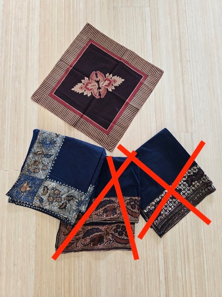 batik tafelkleed + servet blauw bruine motieven Indonesie, Overige materialen, Blauw, Nieuw, Ophalen of Verzenden