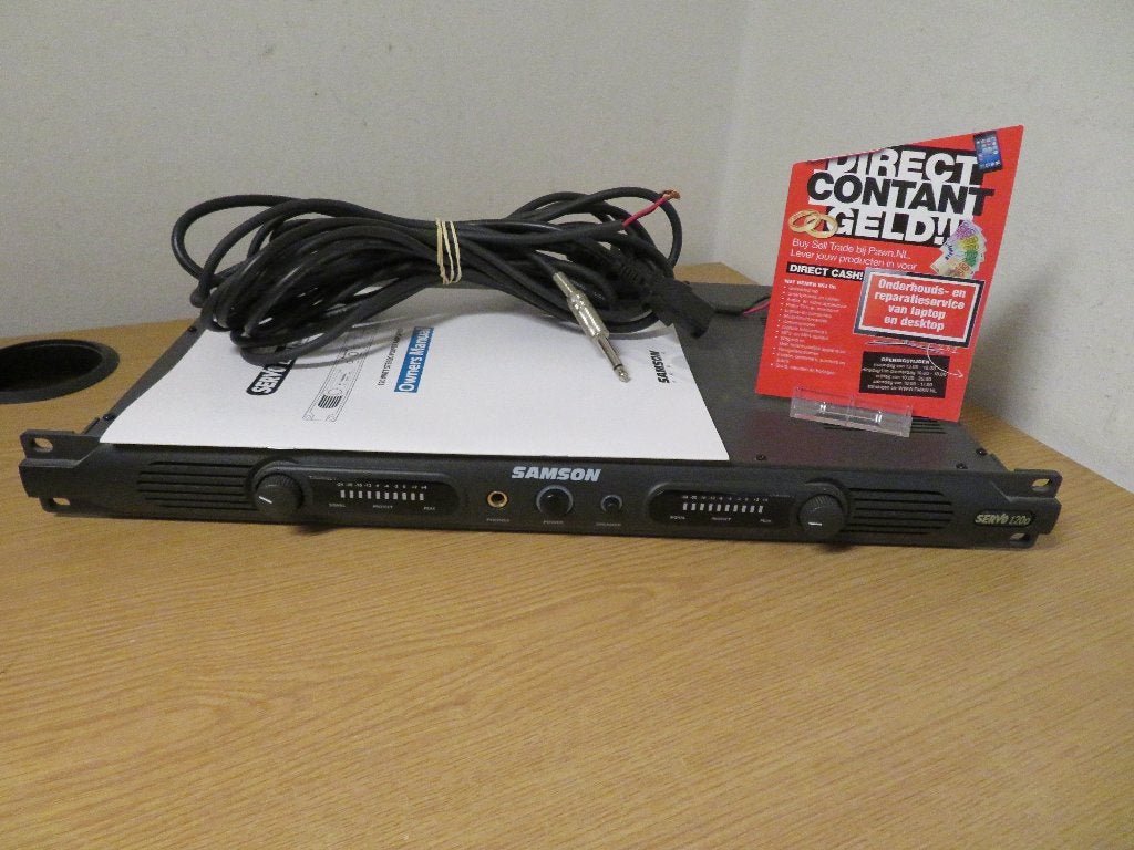Samson Servo 120a Stereo Eindversterker | Pawn Eindhoven, Gebruikt, 60 tot 120 watt, Stereo, Ophalen