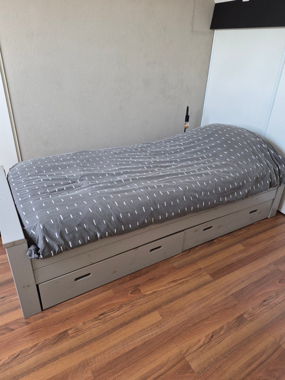 Goed 1 persoonsbed incl. Lattenbodem,  2 lades een matras, Ophalen of Verzenden, Eenpersoons, 90 cm