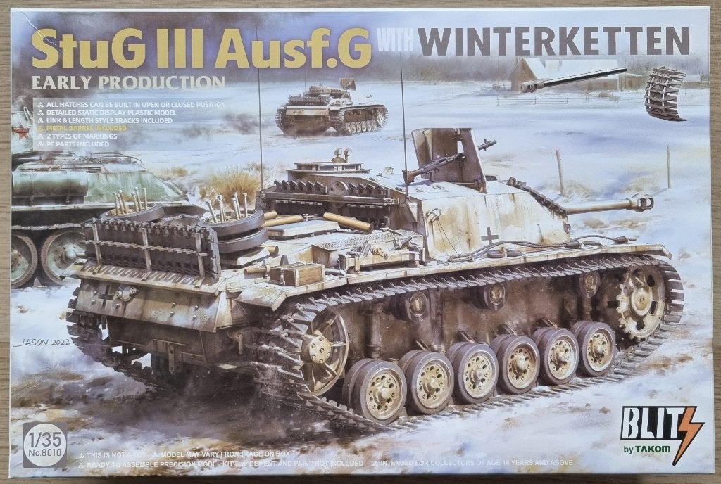 Takom Blitz 1:35 #8010 WWII Stug III Ausf.G Winterketten, Overige merken, Tank, 1:32 tot 1:50, Nieuw