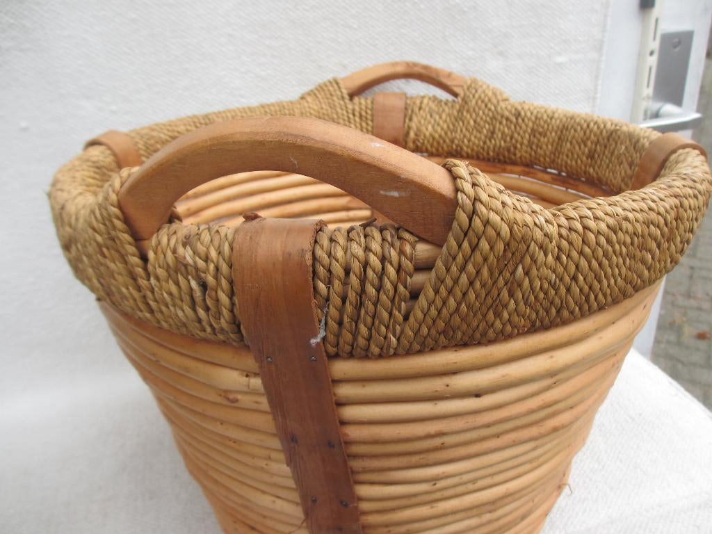 Smaakvolle GROTE zeegras /bamboe houten mand Japandi, Huis en Inrichting, Woonaccessoires | Schalen en Manden, Overige materialen