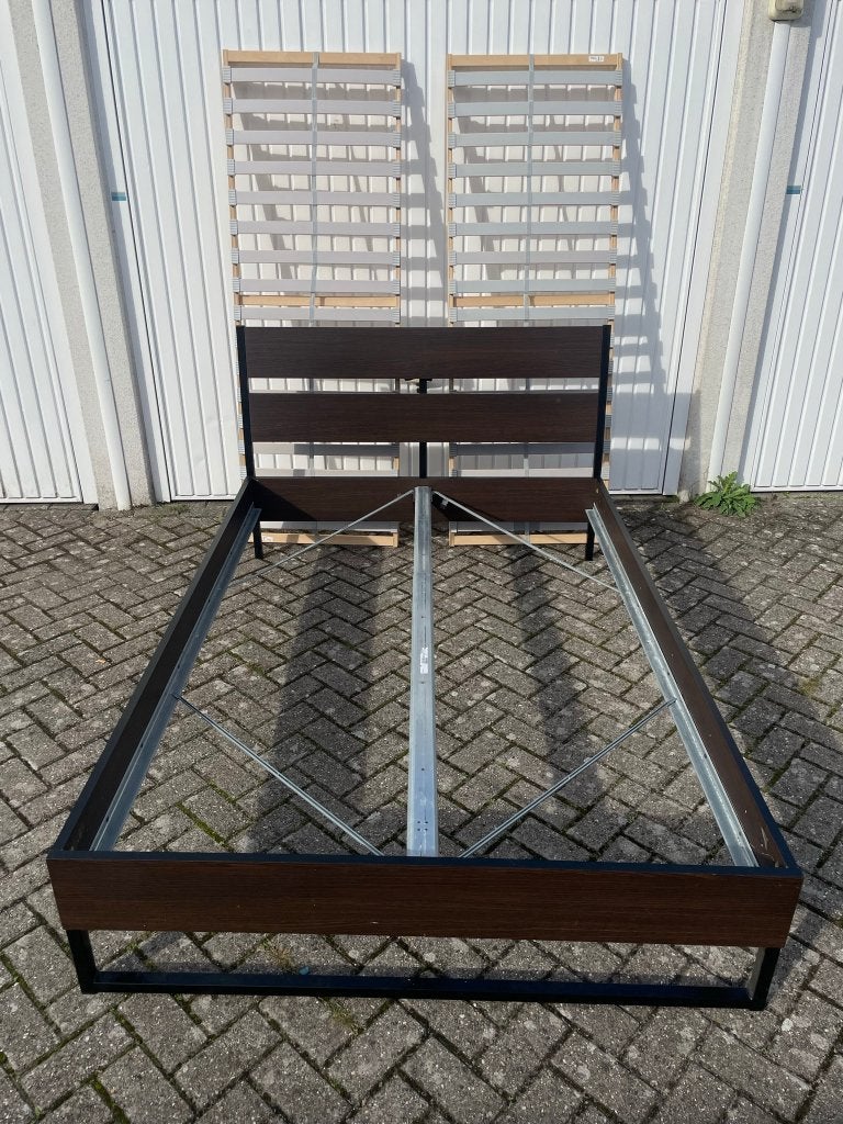Ikea bedframe, lattenbodem en lade 140x200 cm, Ophalen, Gebruikt, Bruin, Tweepersoons