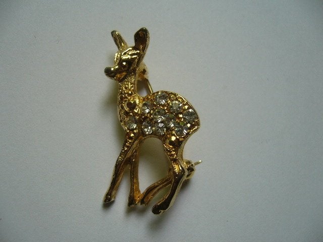 LEUKE VINTAGE BROCHE HERTJE, Verzenden, Overige materialen, Broche