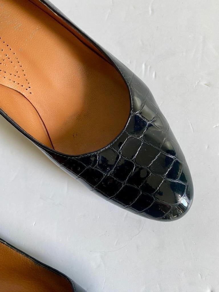 i522 Voltan: maat 38 lak-leren pumps schoenen hak zwart, Zwart, Voltan, Ophalen of Verzenden, Zo goed als nieuw