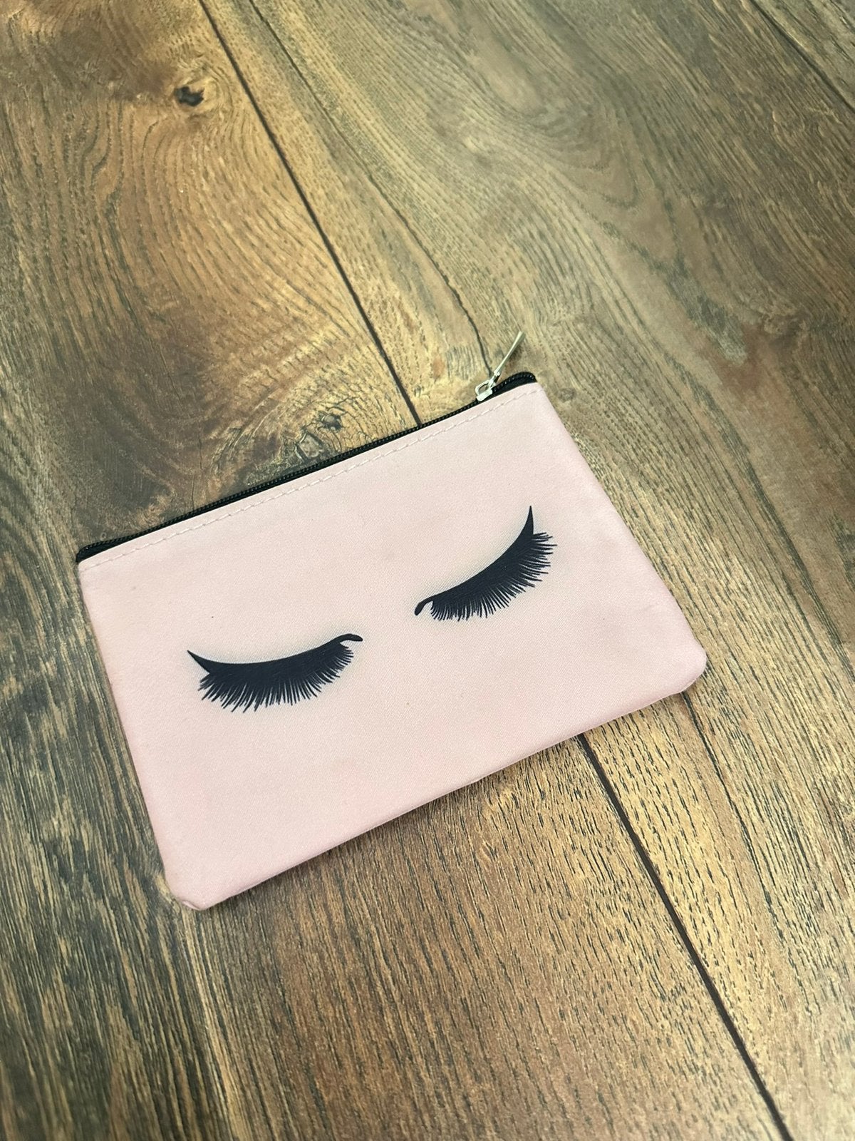 Roze etui / beautycase tasje met wimpers., Ophalen of Verzenden, Zo goed als nieuw, Roze, Softcase