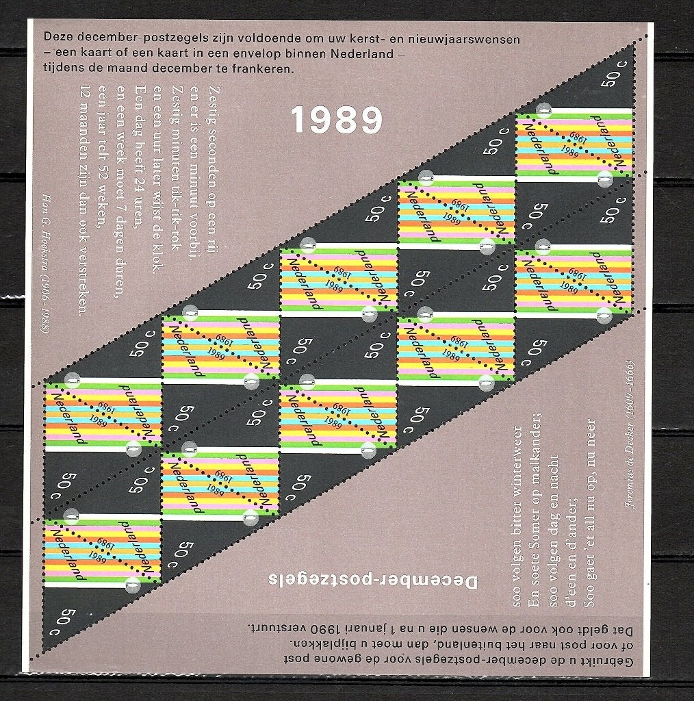 Nvph v1439 postfris decemberzegels 1989, Postzegels en Munten, Postzegels | Nederland, Ophalen of Verzenden, Na 1940, Postfris