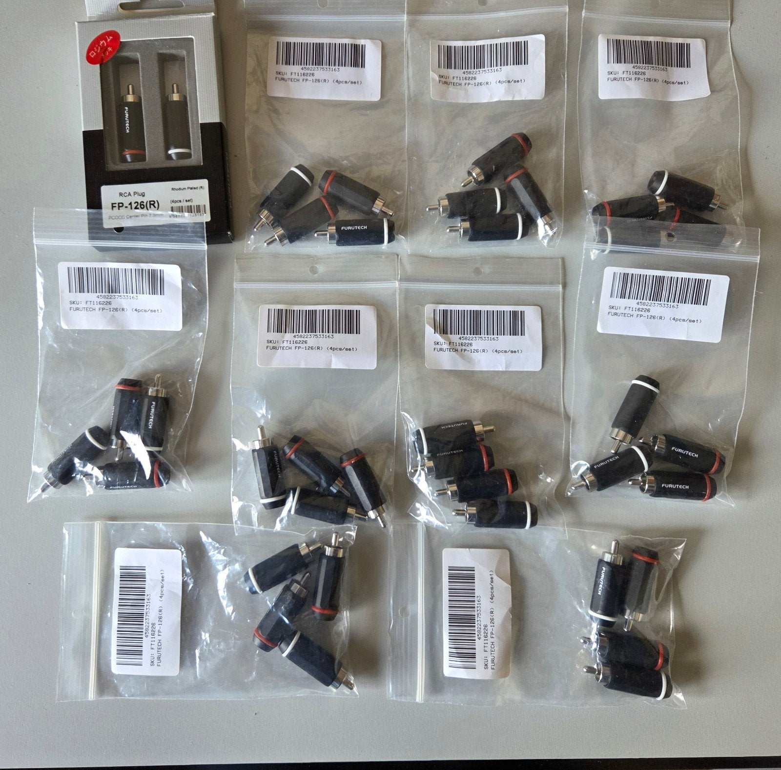 Furutech FP-126 (R) Rhodium RCA connectoren 10 sets a 4 st, Orders@mafico.com, Nieuw, Ophalen of Verzenden, Dorsvloerweg 897, 2661 MN Bergschenhoek