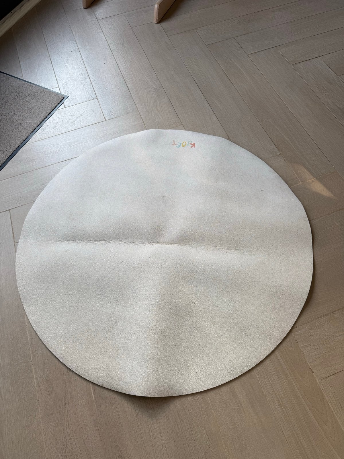 Rond vloerkleed voor kinderen - Crème/Beige, Ophalen, Gebruikt, 100 tot 150 cm, Rond
