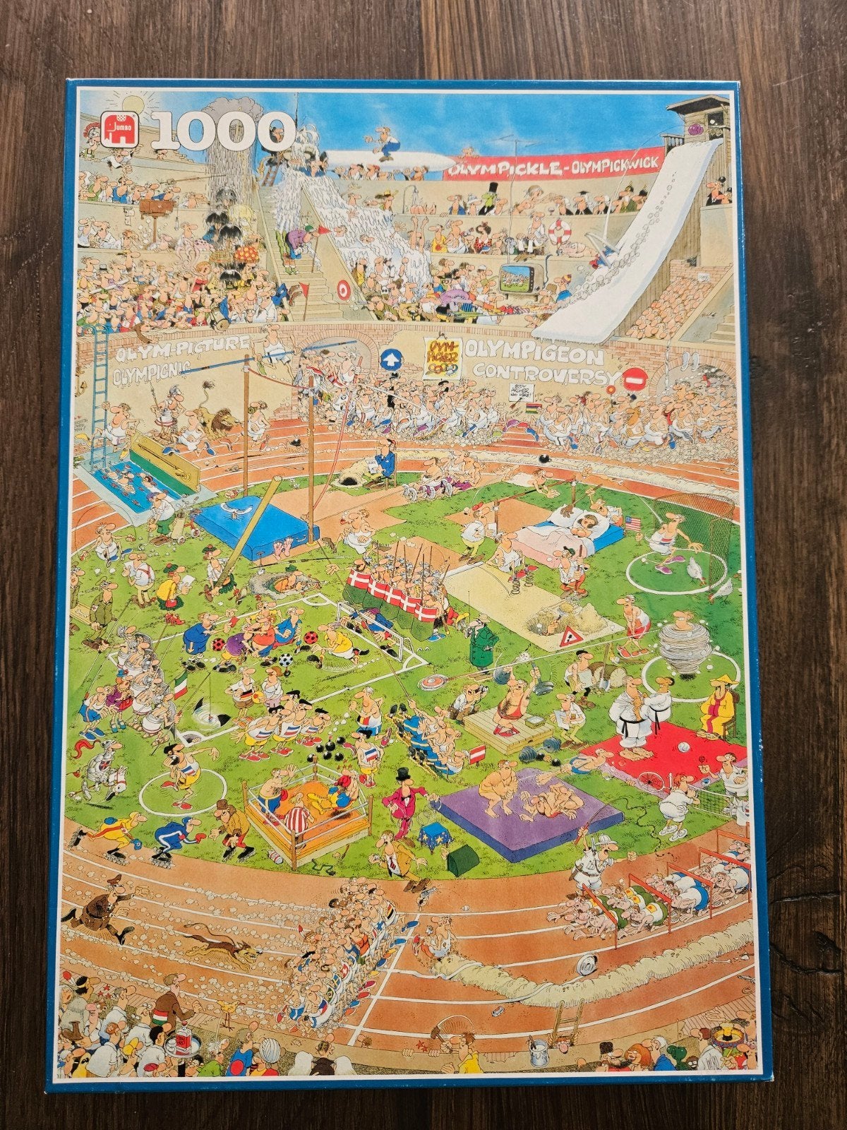 Jan van Haasteren puzzel Olympische spelen 1000 stukjes, Ophalen of Verzenden, 500 t/m 1500 stukjes, Zo goed als nieuw
