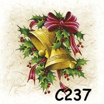 Servetten decoupage/bullet journal – kerst klokken C237x, Hobby en Vrije tijd, Knutselen, Verzenden, Nieuw