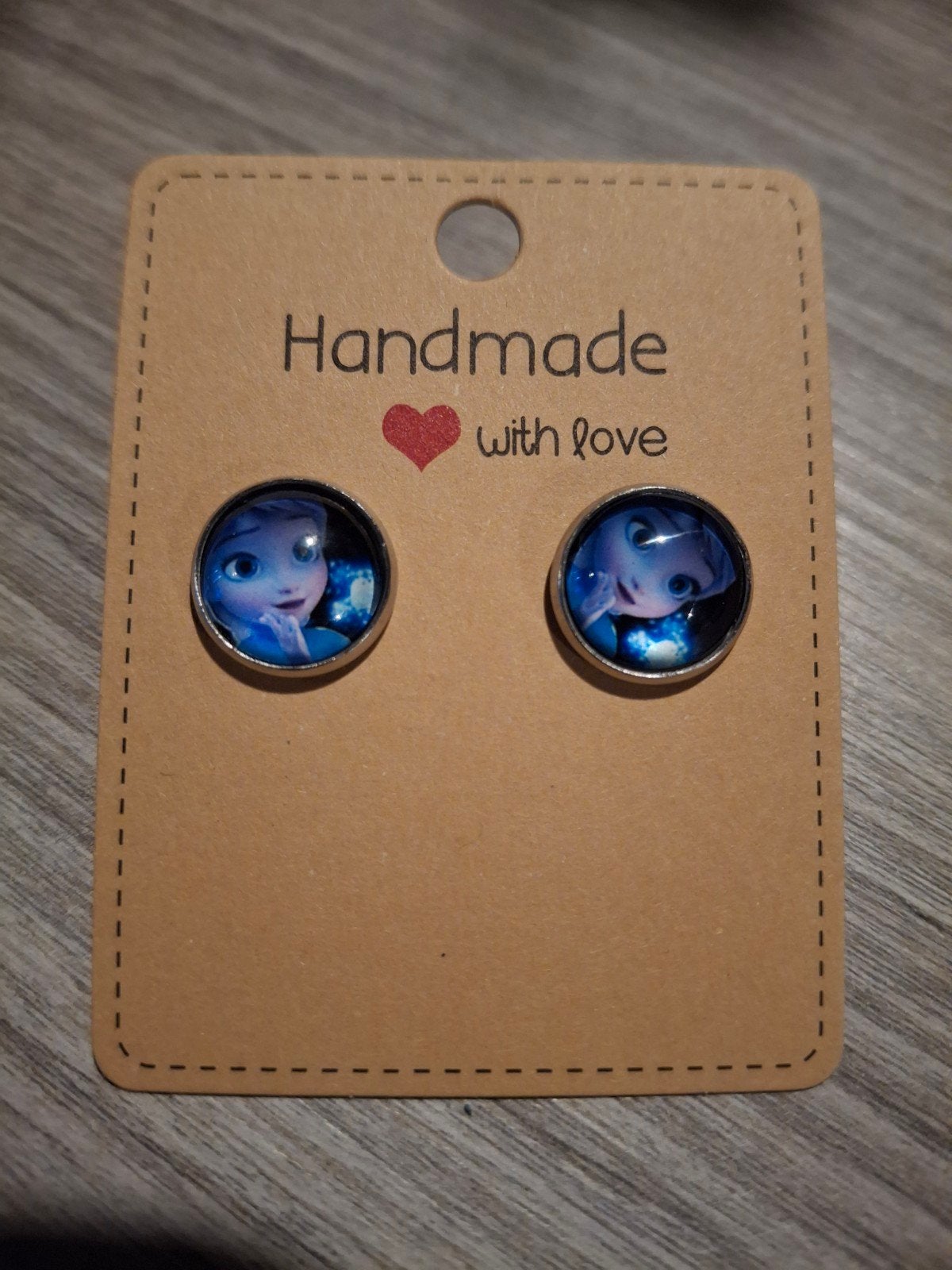 Nieuwe handgemaakte Frozen Elsa oorbellen, Overige materialen, Blauw, Nieuw, Ophalen of Verzenden