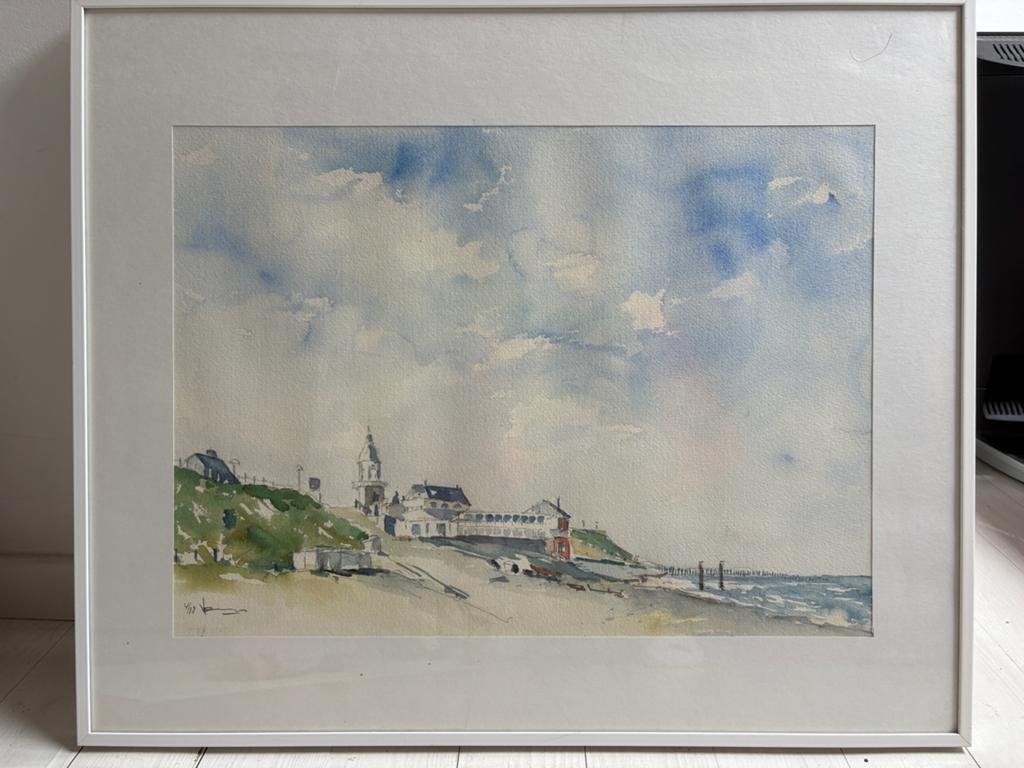 Aquarel Domburg - Schilderij van de Zeeuwse kust, Ophalen