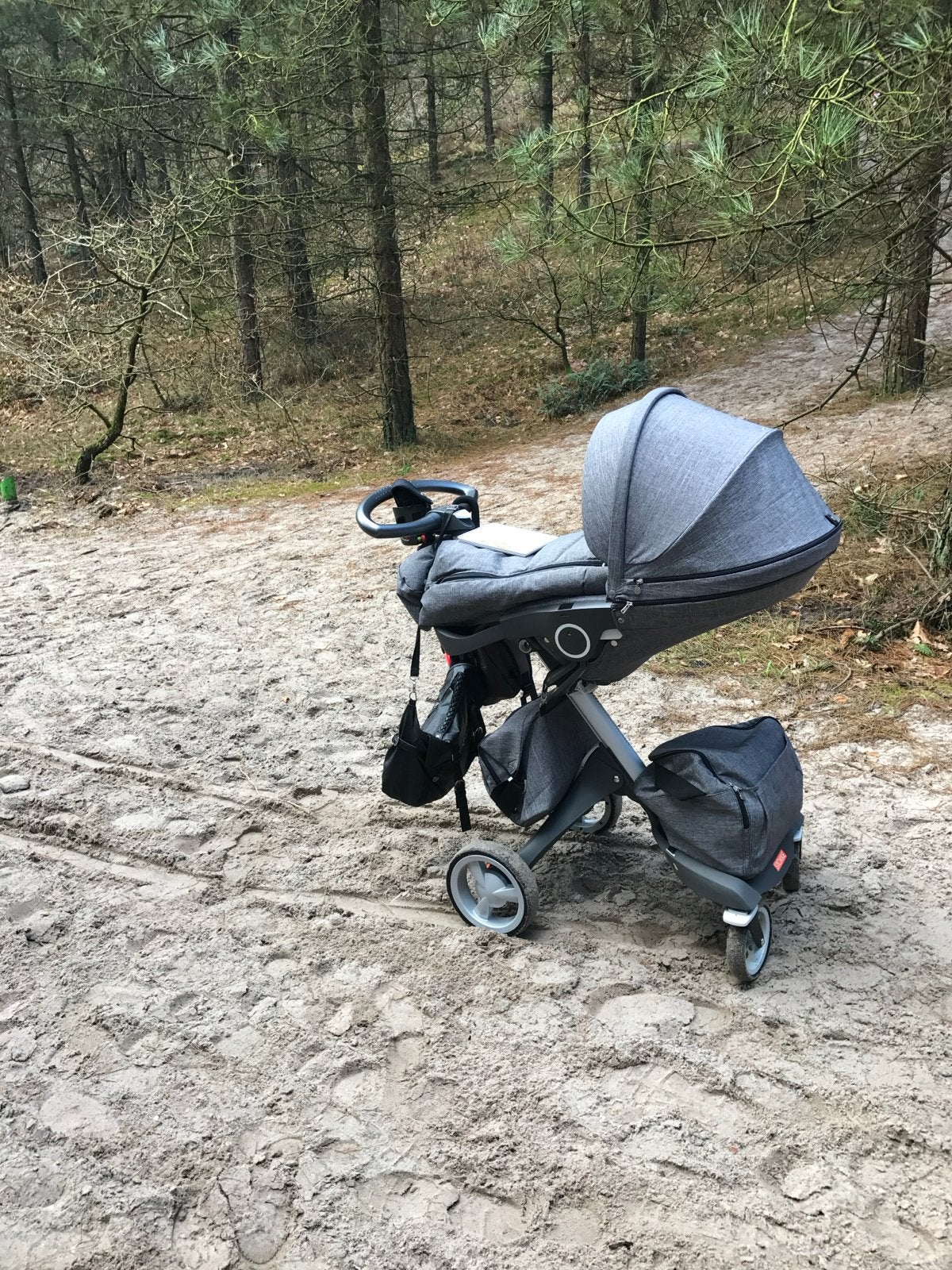 Stokke Xplory Kinderwagen - Grijs, Gebruikt, Combiwagen, Met reiswieg, Ophalen