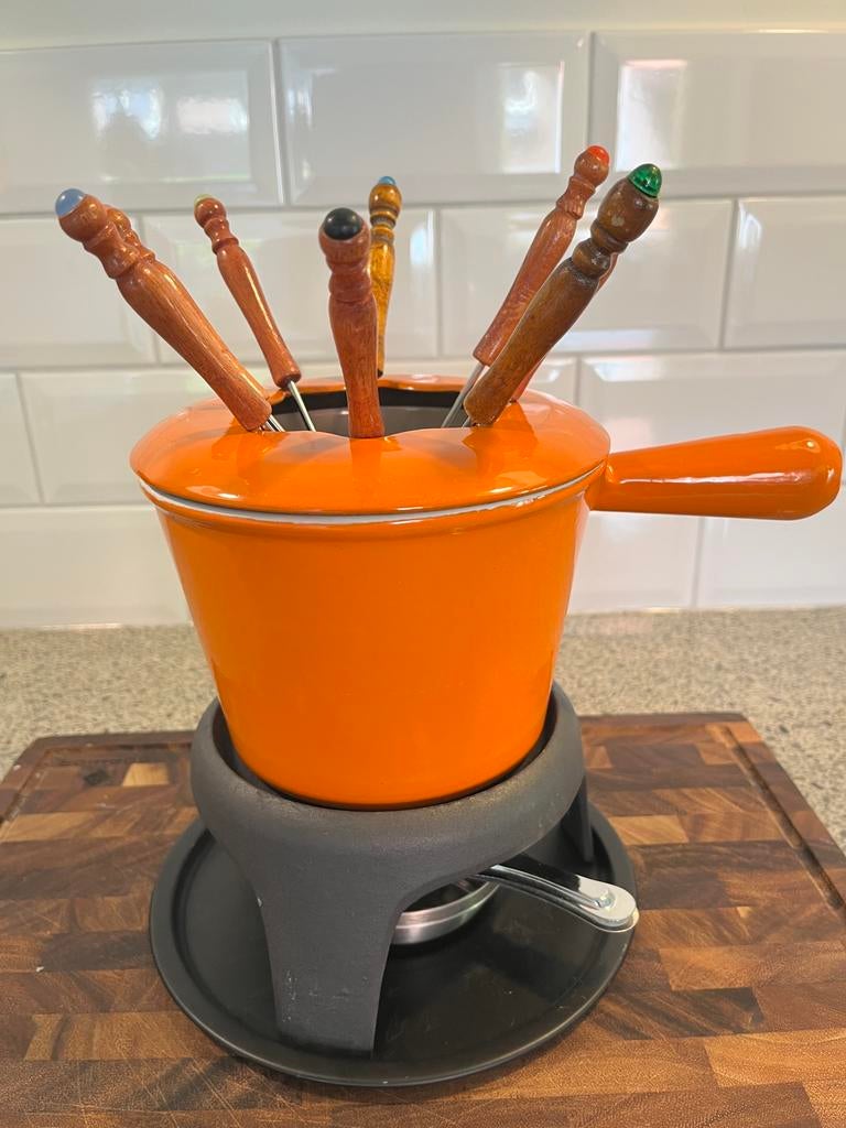 Le creuset fondue set, Ophalen of Verzenden, Zo goed als nieuw, Brander, Fondueset